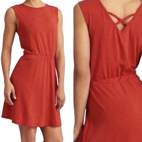 Athleta Dresses & Skirts - Athleta Womens Red Stretch Sleeveless Short Length Likely A Line Dress Size MP